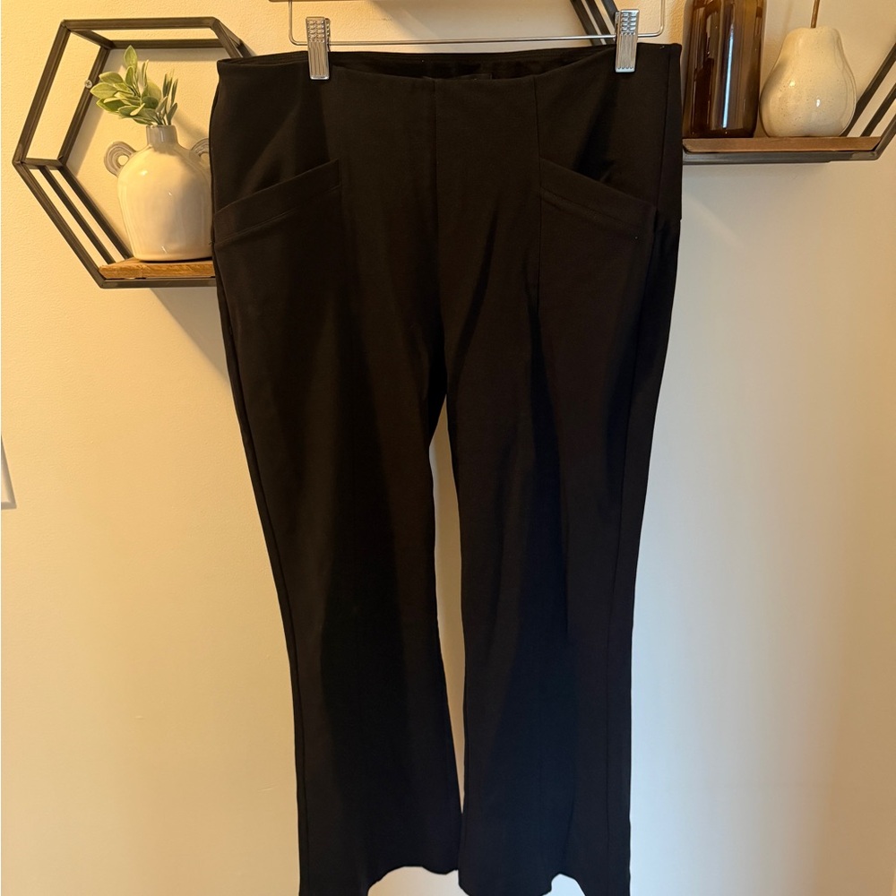 Liverpool Black Wide-Leg Pull-On Pants